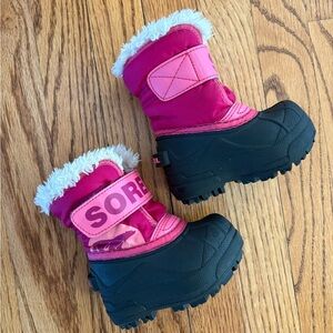 Pink and Black Toddler Sorel Winter Boots